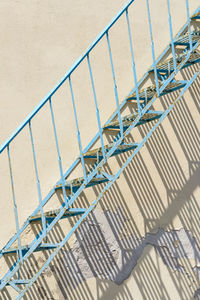 High angle view of spiral staircase