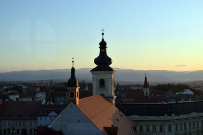 Church towers in transylvania, romania