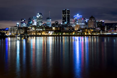 Illuminated city at night