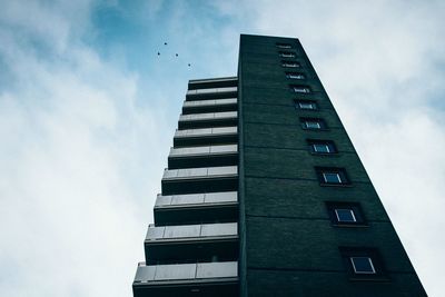 Low angle view of modern building against sky