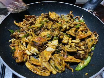 High angle view of food in container