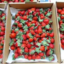 Full frame shot of strawberries