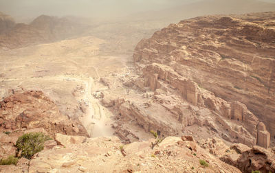 Aerial view of rock formations