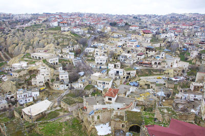 High angle view of residential district