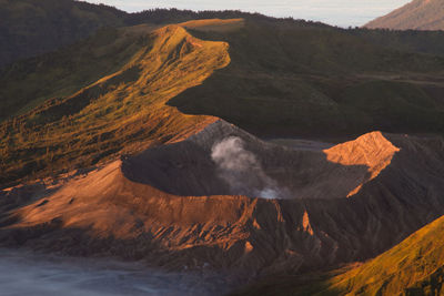 Scenic view of volcanic mountain