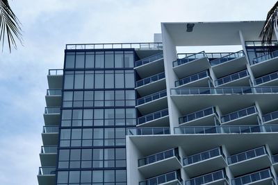 Low angle view of modern building against sky