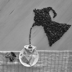 High angle view of tea on table