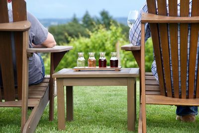 Table and chairs at outdoor restaurant