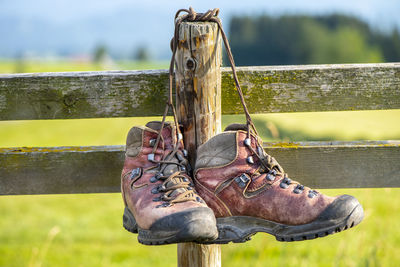 Hiking boots after walking tour