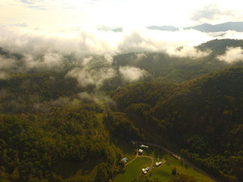 Aerial view of landscape against sky