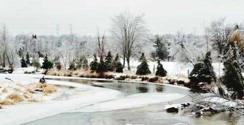 Scenic view of snow covered landscape