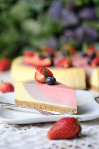 Close-up of cake in plate