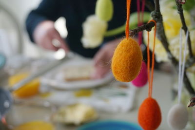 Close-up of fruits hanging on fruit