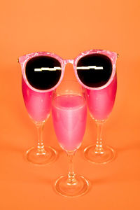 Close-up of beer glass on table