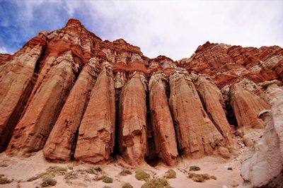 Low angle view of rock formation