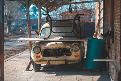 Abandoned car on street