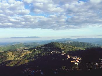 High angle view of landscape against sky