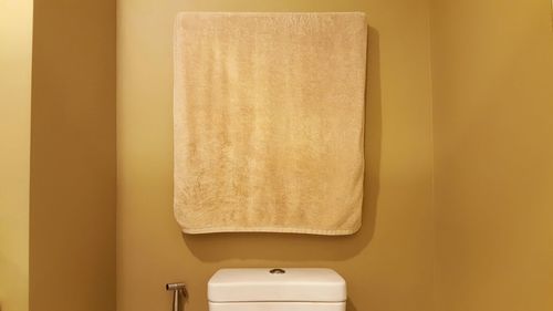 Close-up of bathroom on table