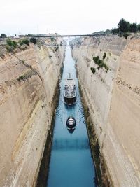 High angle view of river against sky