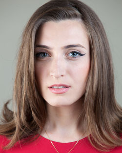 Close-up portrait of a beautiful young woman