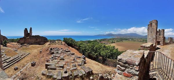 Panoramic view of blue sea against sky