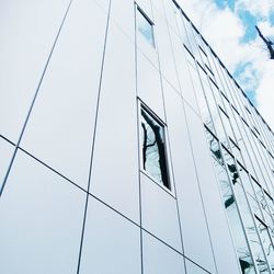 Low angle view of modern building against sky