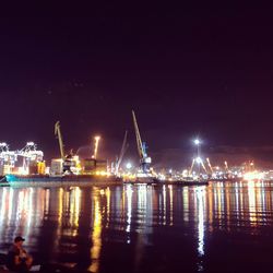 Illuminated city at night