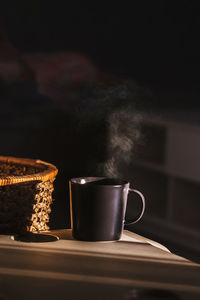 Close-up of coffee on table