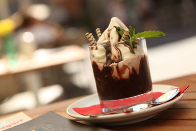 Close-up of drink on table