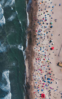 Aerial view of people on beach