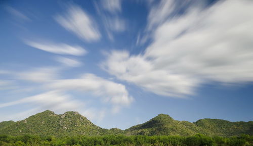 Low angle view of mountain against sky