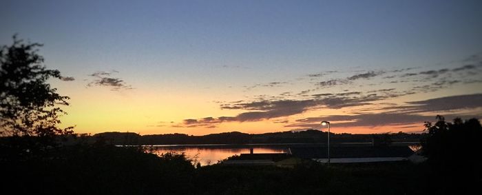 Scenic view of sunset over sea