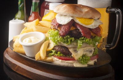 Close-up of food on table