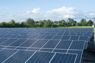 Solar panels against sky