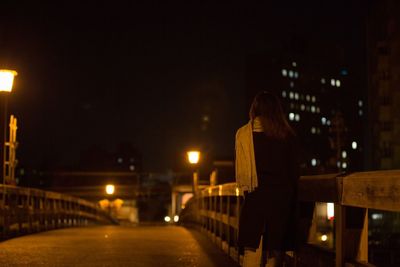 View of illuminated city at night