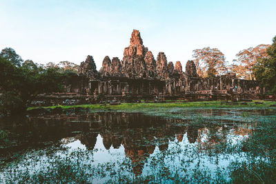 Reflection of temple in water