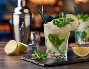 Close-up of drink on table