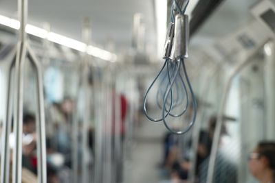 Handles hanging in train