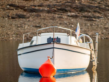 Ship moored in sea