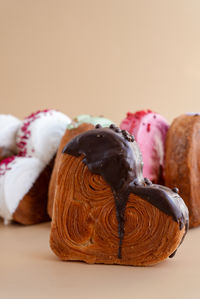 Close-up of cookies on table