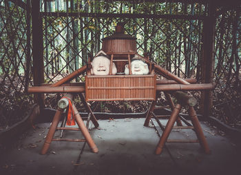 Empty bench in park