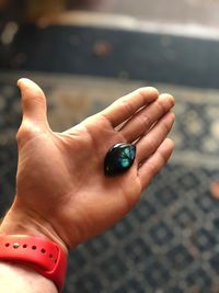 Close-up of woman holding hands