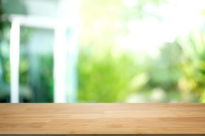 Close-up of wooden table