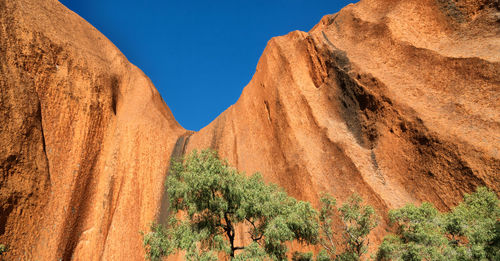 Scenic view of rock formations in desert against sky