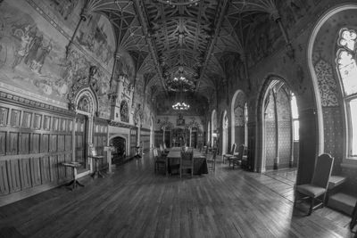 Interior of illuminated building