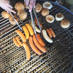 Close-up of preparing food on table