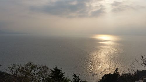 Scenic view of sea at sunset