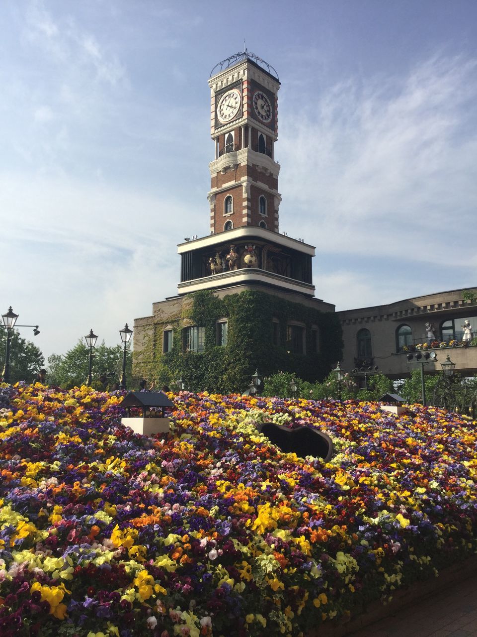 flower, beauty in nature, sky, architecture, no people, nature, built structure, building exterior, growth, outdoors, cloud - sky, multi colored, freshness, day, fragility