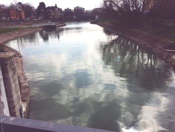 Reflection of buildings in water