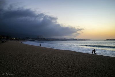 Silhouette of people on beach